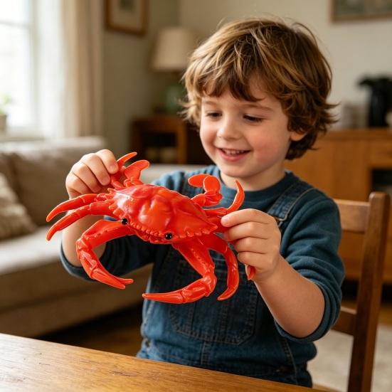 Simulated Lobster Model Squeaky Realistic Stress Relief Crab Squeeze Toy Home Office Desktop Decoration Photo Props