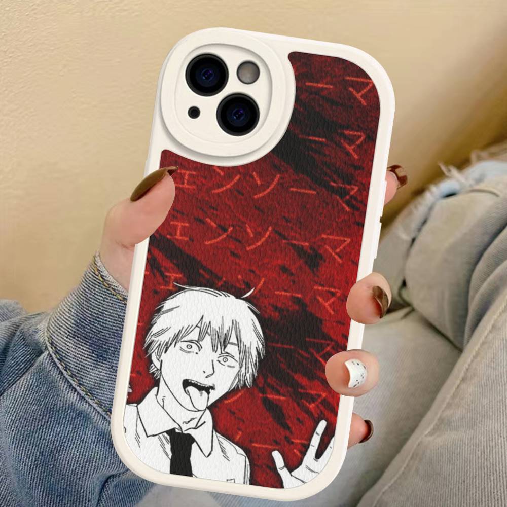 

Anime Denji Chainsaw Man Leather Phone Case For IPhone 16 15 14 13 12 11 Pro Max Plus Shockproof Cover iPhone 14