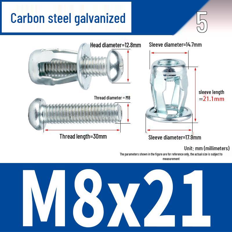 Plastic Petal Nut Expansion Screw for Hollow Sheet Metal - Fixed Lantern Rivet Expansion Bolt