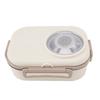 1450ml Bento Lunch Box Stainless Steel Compartment Thermal Bento Box Double Layer Bento Containers for Students Beige