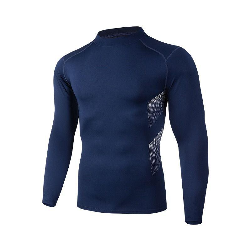 

Men s Compression Shirts High-Neck Quick-Dry Tight-Fitting Long-Sleeve Top M