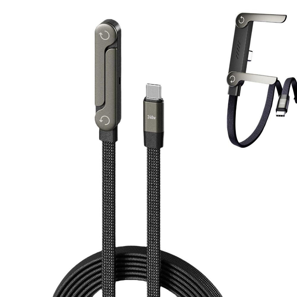 with Built-in Phone Stand Fast Charging Cord 240w Sideways Phone Charger  for Smartphones Tablets