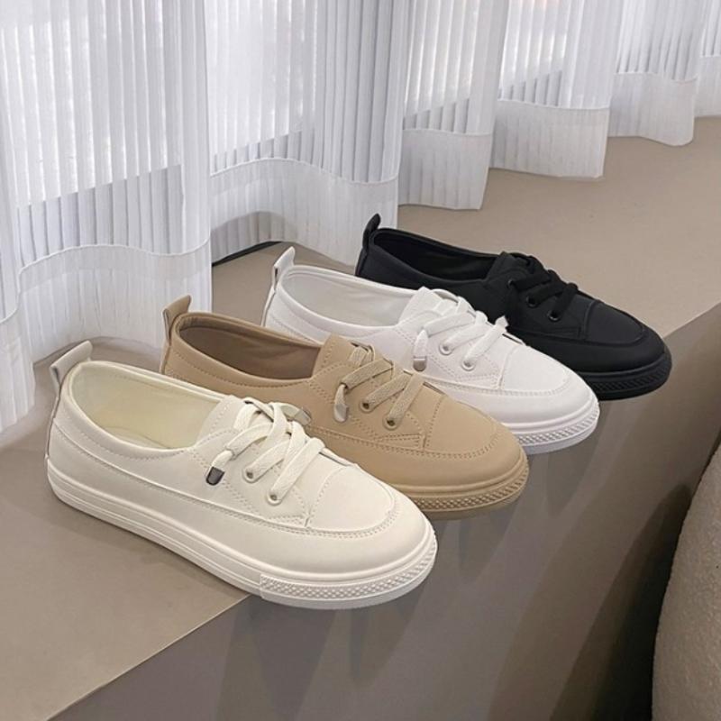 Dámské Tenisky na nízké platformě Dámské Pu Vycházkové Tenisky Mokasíny Bílé Ploché Slip on Vulcanize Boty pro volný čas