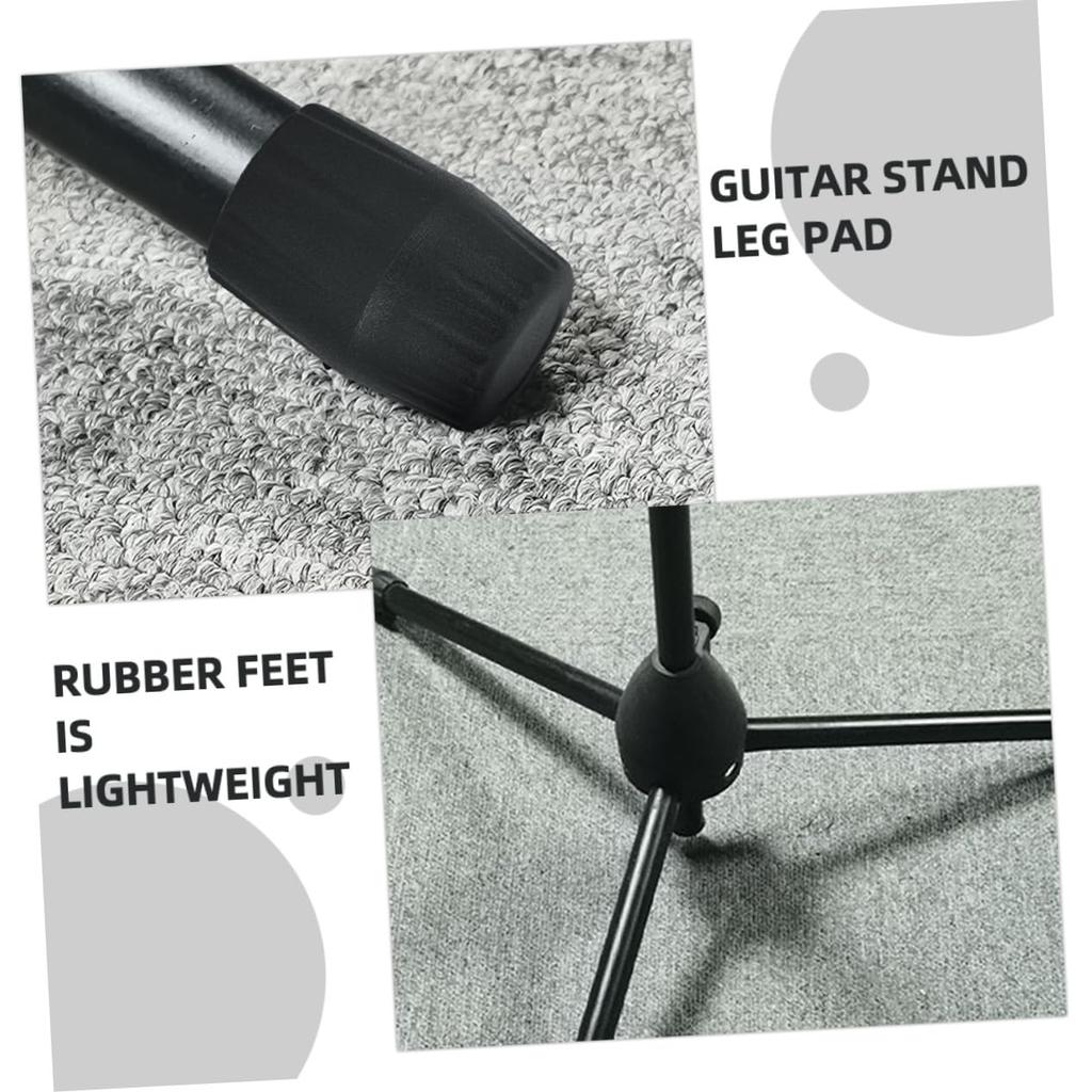 FRCOLOR Guitar Stand Leg Guitar Stand Rubber Leg Foot Acoustic Guitar Foot Replacement Floor Musical Instrument Accessories Caps, 6pcs, Rubber, Black,