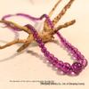 Versatile Faux Amethyst Purple Glass Bead Necklace - Elegant Gift for Mom