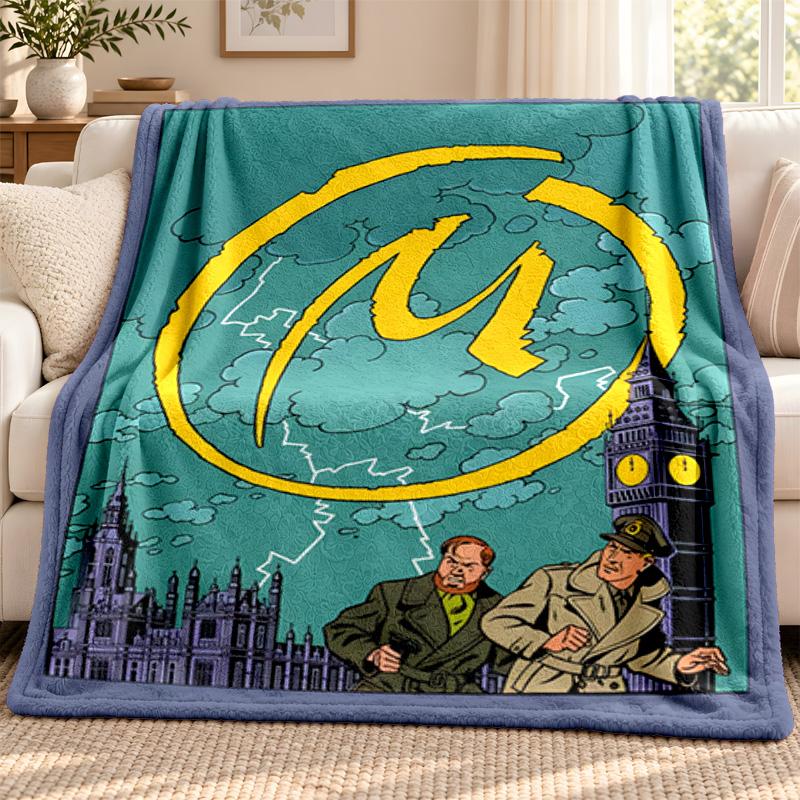 Blake and Mortimer blanket Flannel Blanket Soft Cozy Plush Throw for Sofa Bed Lightweight Home Decoration Outdoor camping
