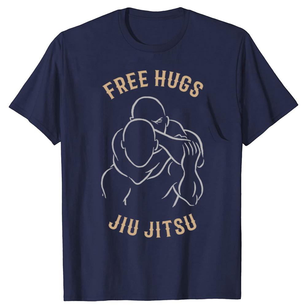 Jiu Jitsu Free Hugs O Neck Casual Men T-shirts 100% Cotton Youth T Shirt Funny Fighter Tshirt Judo Art Japan Style Tees