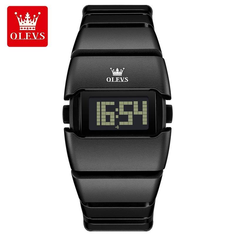 Fashionable Trendy Men's Stopwatch Luminous Digital Quartz Watches Personalized Distinctive Wine Barrel Shaped Intelligent Electronic Digital Watch