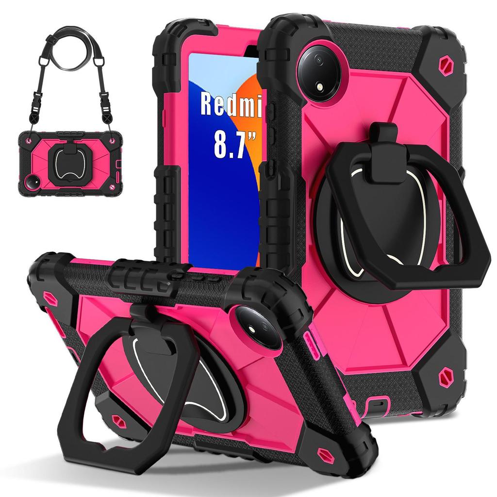2024 Redmi Pad SE 8.7'' Case: 360° Rotating Stand, Silicone Anti-fall Shell