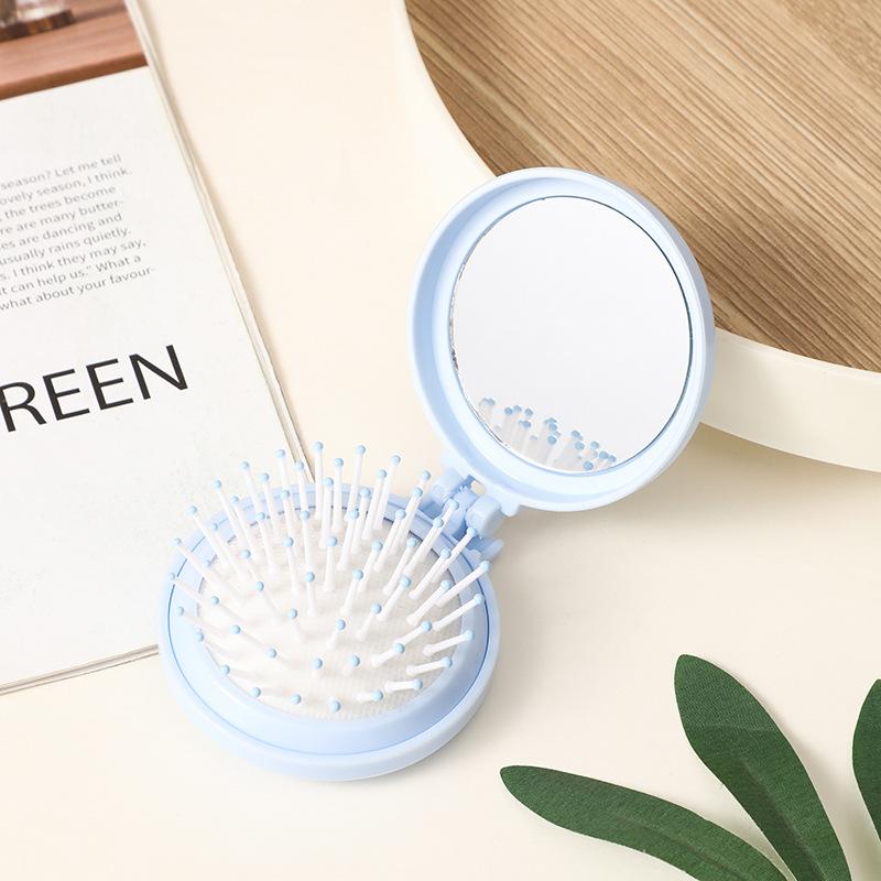 Mini folding hair brush head airbag hair comb anti-static styling accessories portable travel hair brush comb