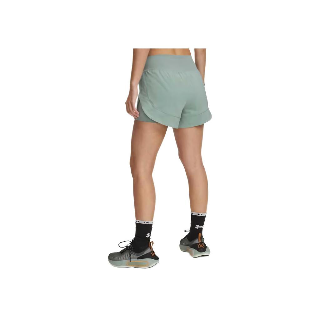 Under Armour Vanish Storm Fashion Comfortable Trendy Simple Elastic Solid Color Two-In-One Sports Shorts Women Shorts Light-Green 1376936-348