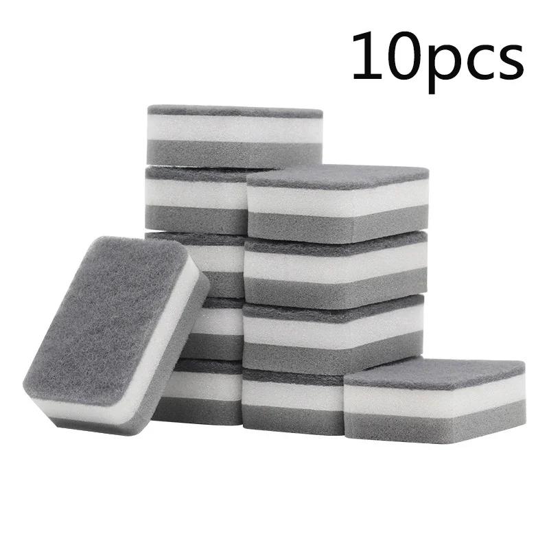 Gray kitchen scouring pads double sided sponge for heavy duty cleaning suit for restaurant home use