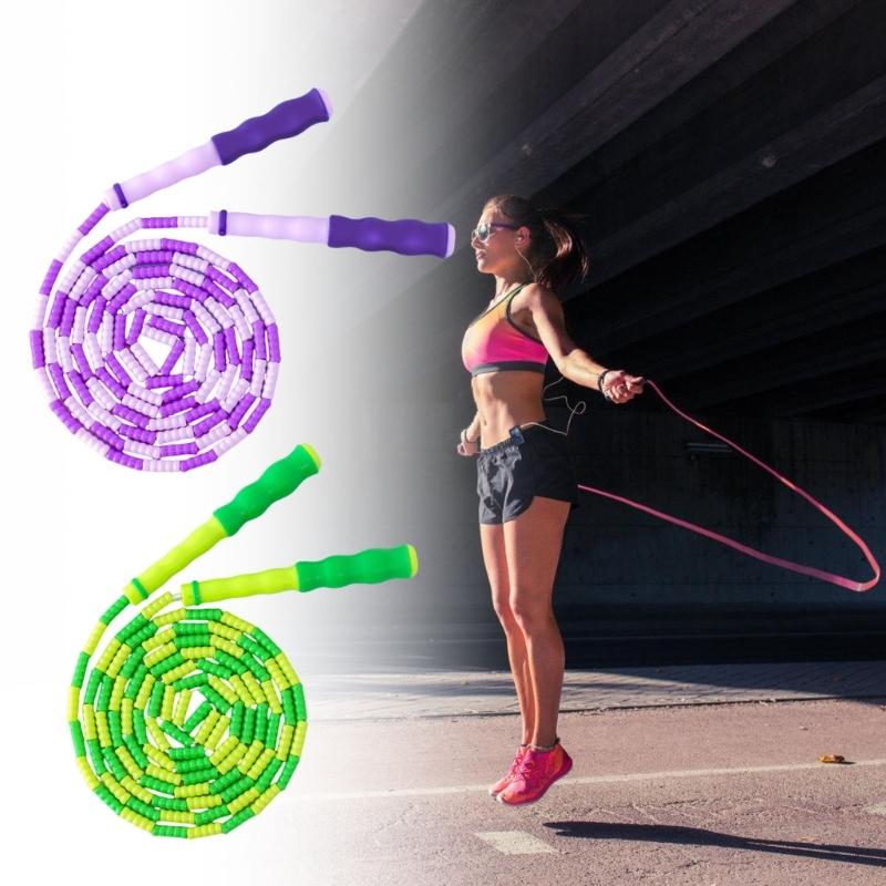 Miękka skakanka z koralikami dla dzieci, regulowana długość, skakanka segmentowa, prezent