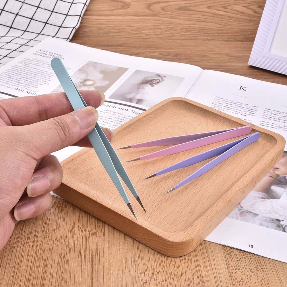 Stainless Steel Tape Sticker Tool Journal Accessorise Macaron Color Tweezers Nipper Nail Tweezers