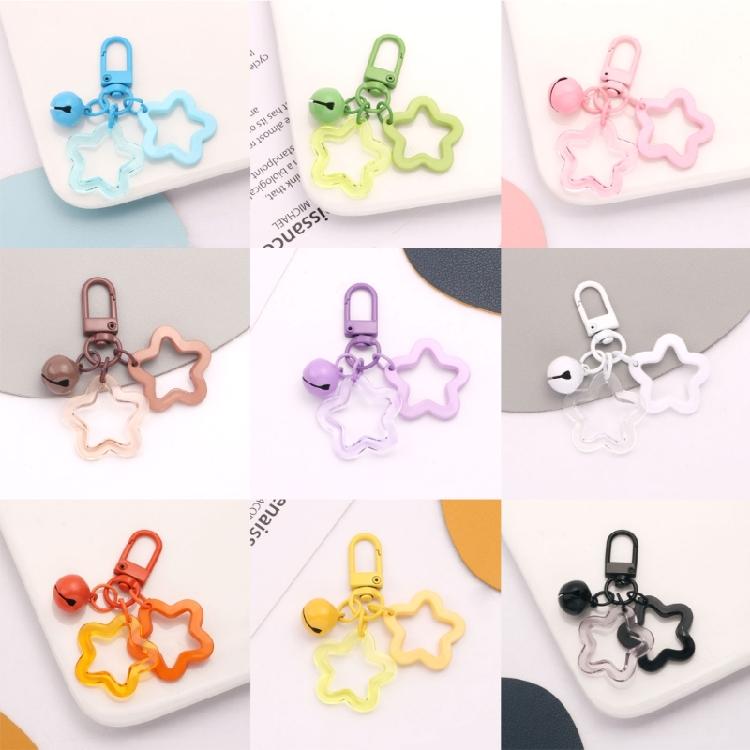 Star Bell Pendant Cute Keyring Hollow Star Charm Keychain Bag Pendant Keyholder