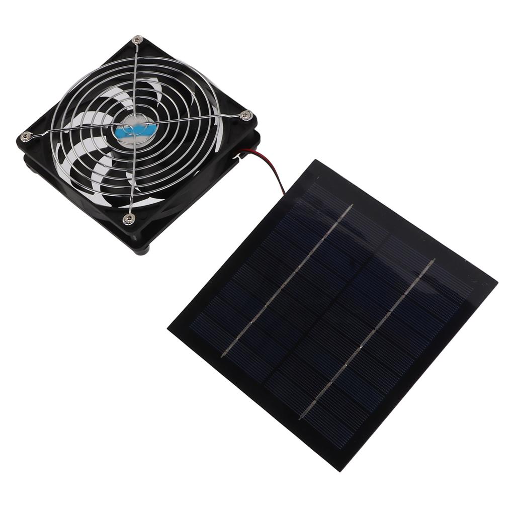 20W Solar Powered Exhaust Fan Powerful 12cm Fan Portable Solar Panel Fan Kit for RV Greenhouse Pet House