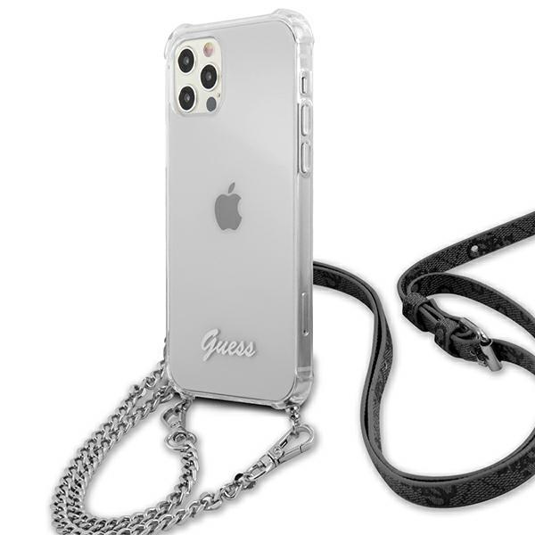 Guess Guhcp12Mkc4Gssi Iphone 12/12 Pro6,1 Transparent Hardcase 4G Silver Chain