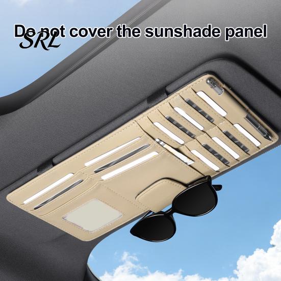 Driving Organizer for Car Sun Visor, Pen Business Card Holder Organizer, Ticket Essentials Storage Pouch, Sunglasses Clip Stowing Tidying Accessories