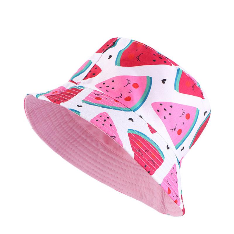Children's Printed Cartoon Pot Hat, Baby Breathable Sun Hat, Beach Hat, Double-sided Can Wear JDKPM-05