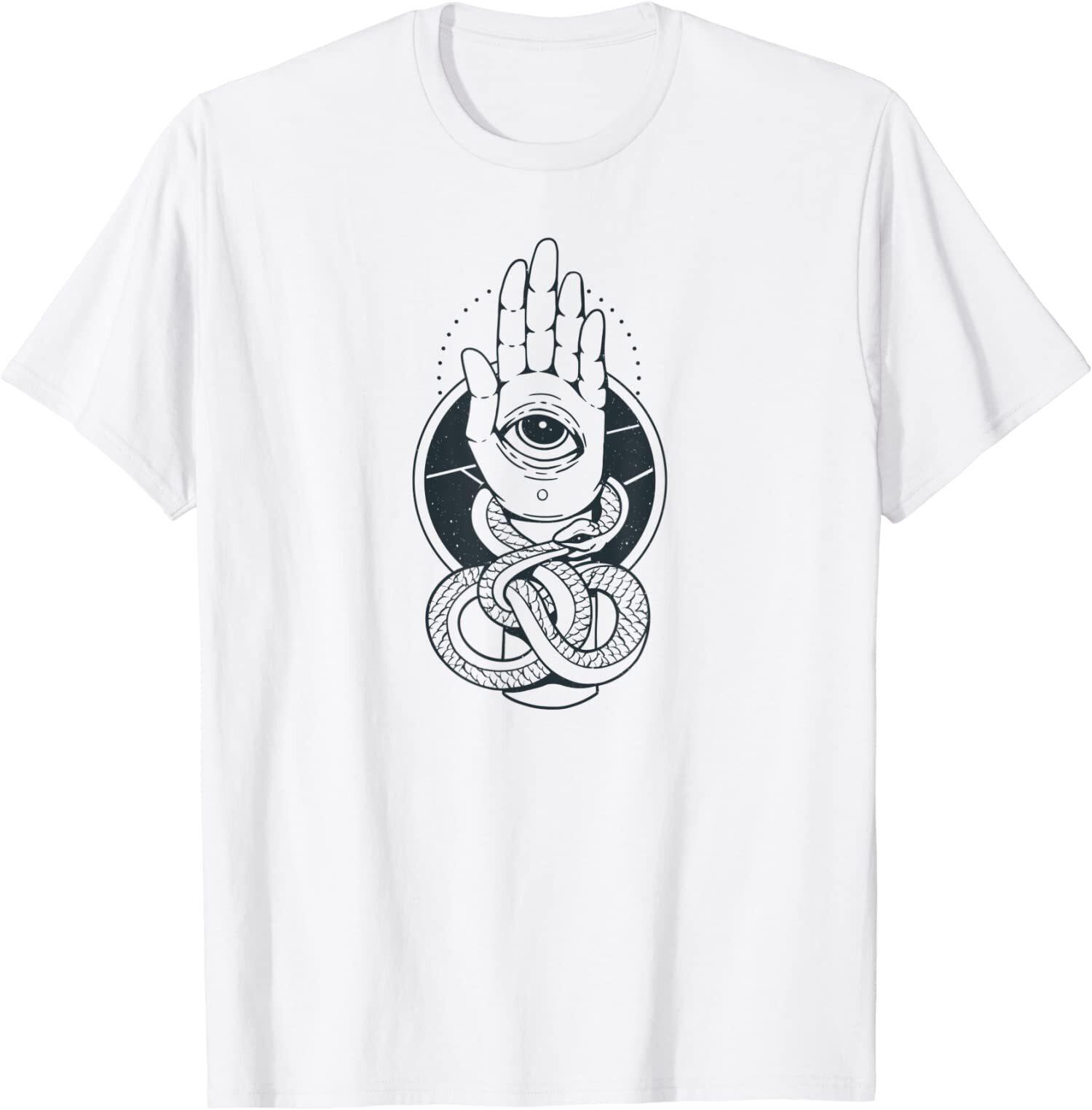 NEW LIMITED Hamsa Snake Hand With Eye - Masonic Symbolism Occult T-Shirt S