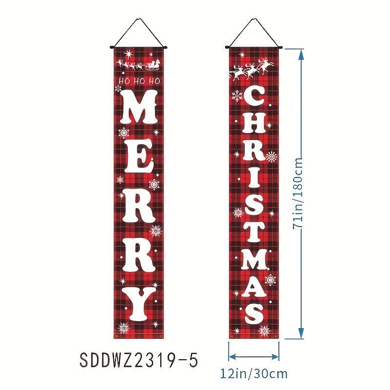 2pcs Door Couplet Banner New Year & Christmas Paper Porch Decoration