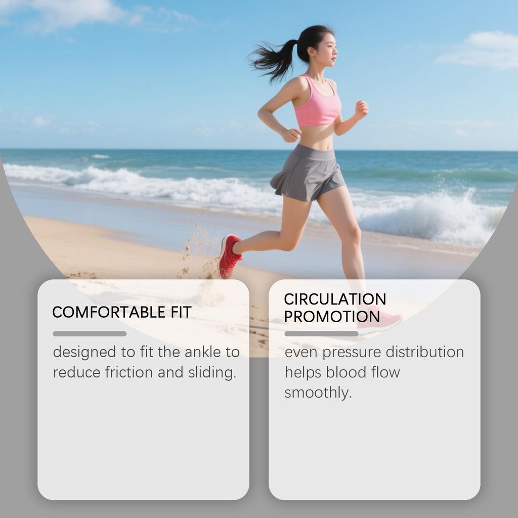 ZERILUNA 1 Pair Foot Care Compression Socks Breathable Ankle Support Promote Circulation Reduce Swelling Varicose Veins