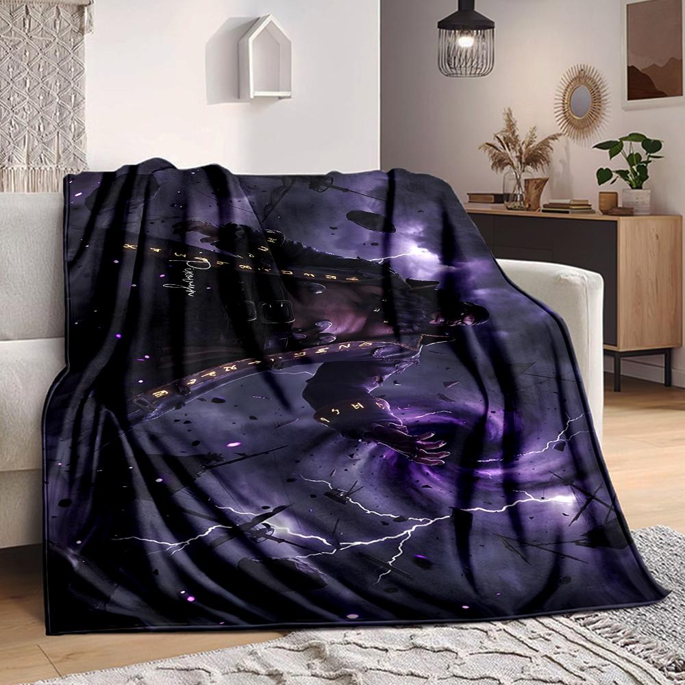 1Pc Space Warrior'S Ascension Flannel Blanket, Soft And Comfortable, Casual Warm, Camping Travel, Christmas, Halloween Xmas Gift Es121