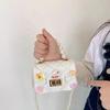 Golden Button Girls Rabbit Pattern Crossbody Bag Rainbow Pattern Daily Bags