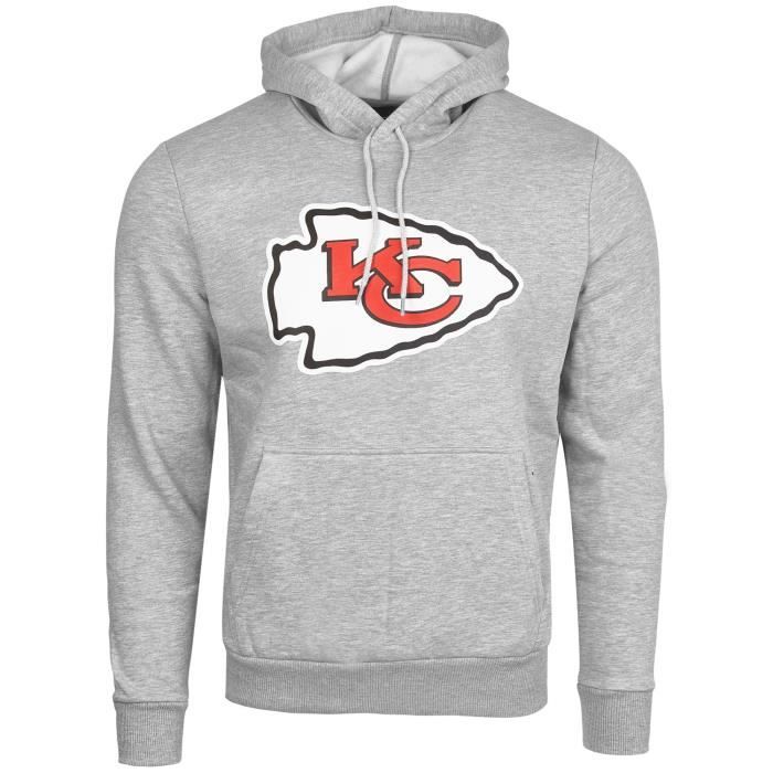 Sweat à capuche New Era Fleece - NFL Kansas City Chiefs gris - Homme - Manches longues