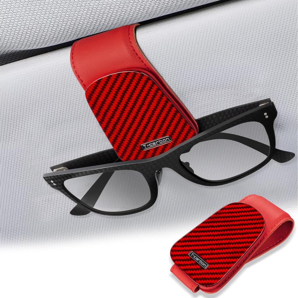 T-carbon Car Glasses Clip Car Sunglasses Holder Car Glasses Holder