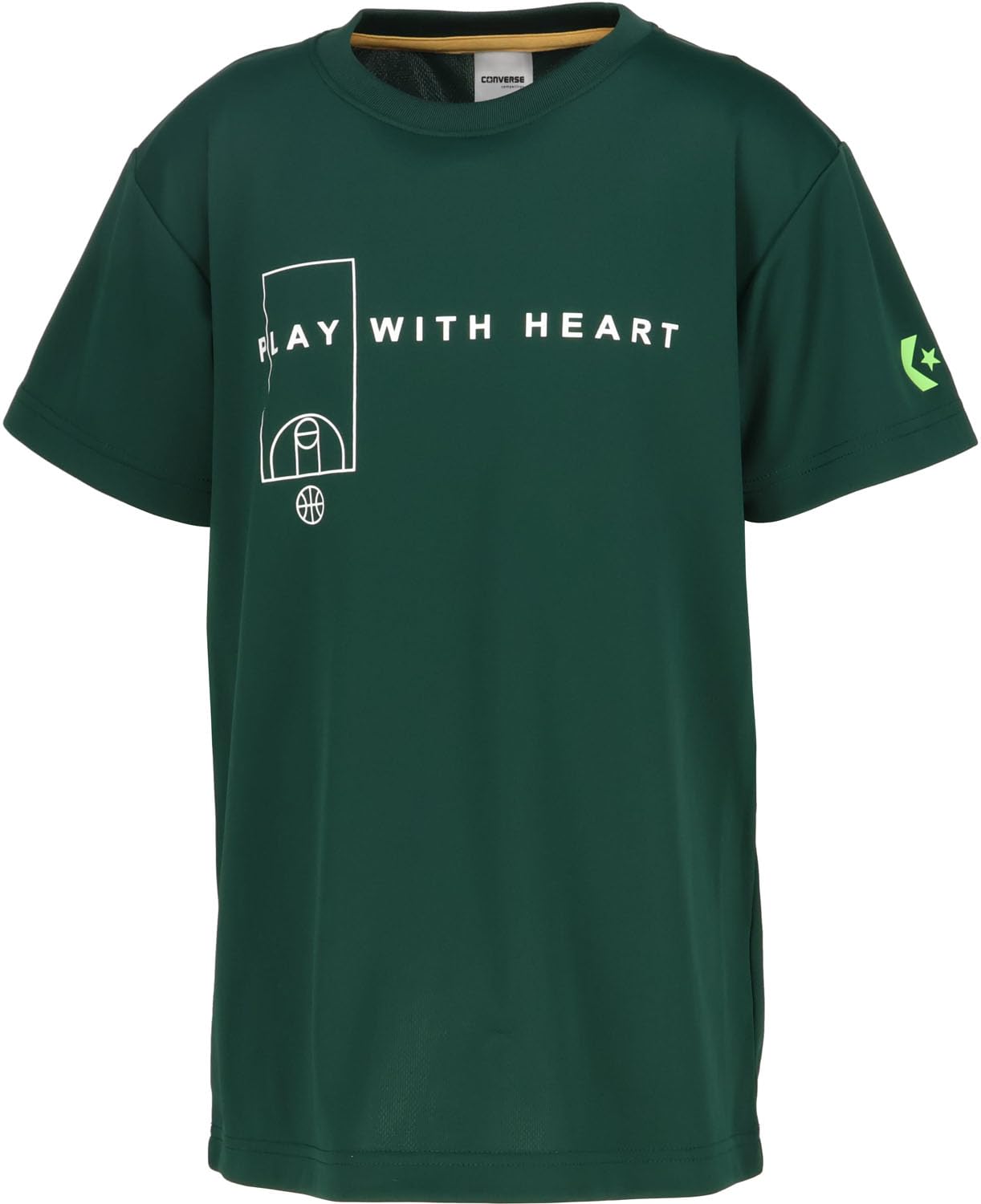 

Converse CB442352 Basketball Short Sleeve Junior Printed Sweat Quick Green Shirt, T-Shirt, Absorbent, Drying, Kids, D.