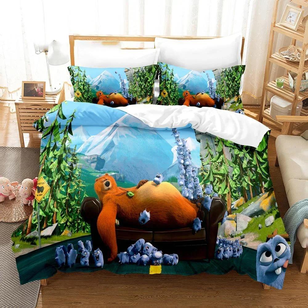 3D Printed Grizzy N Lemmings Bedding Set Duvet Cover Bedroom Comforter Covers Single Twin King Size Quilt Cover Home 2/3Pcs