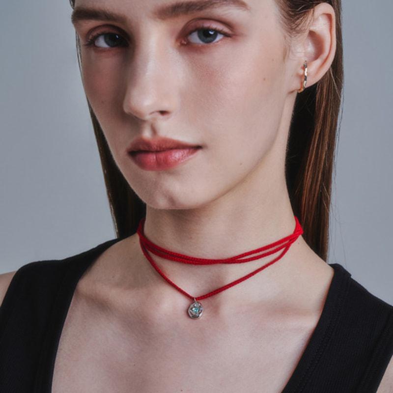 

liersi Anniversary natural stone knots wish Necklace Blue line