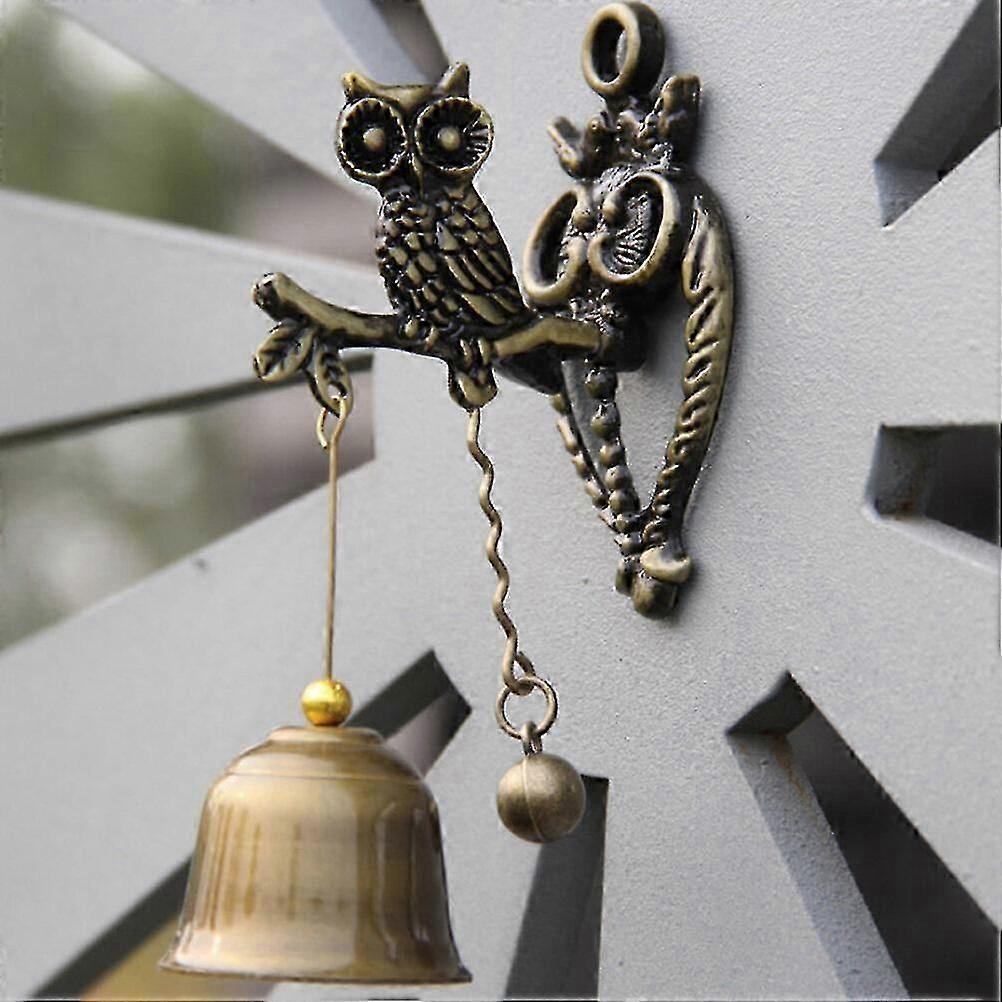 Outdoor Metal Decor Owl Doorbell Hanging Doorbell Decorative Doorbell Wall Mount Doorbell Vintage Doorbell
