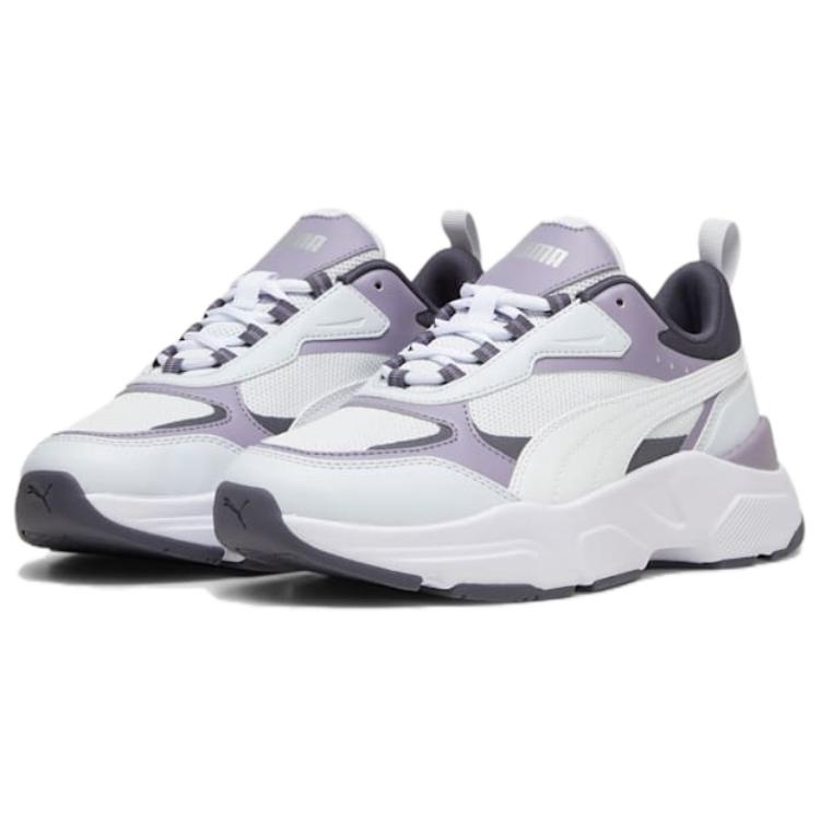 Puma Cassia Silver Mist Pale Plum Women Sneakers White Galactic-Grey 384647-23