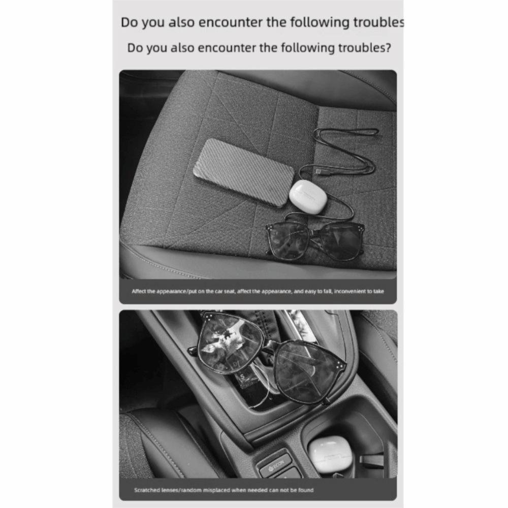 Scratch-Free Car Glasses Case with Hook And Loop Car Sun Visor Glasses Case  Automobile