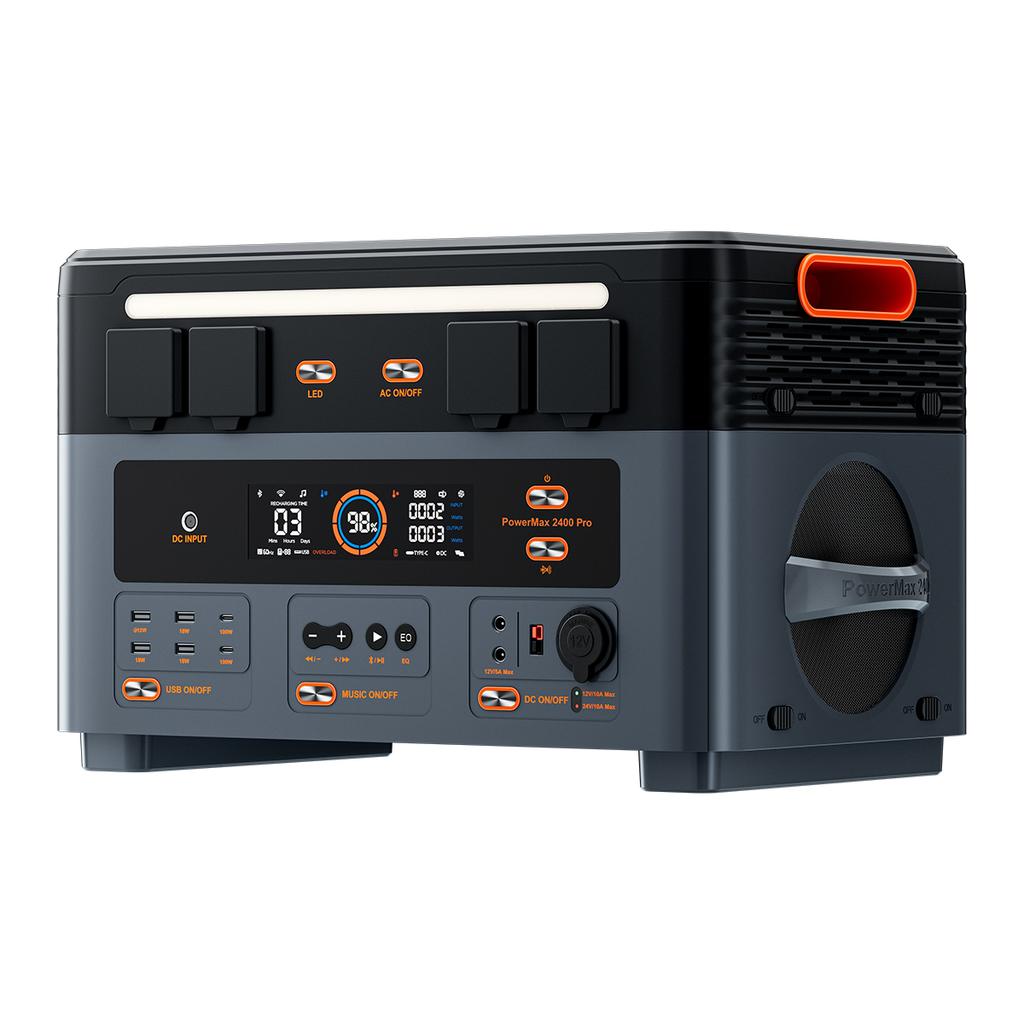New Oscal Power Station 2400W Portable Dual Spakers Smart APP Control LiFePO Expandable Battery BT Speakers Power Max 2400PRO