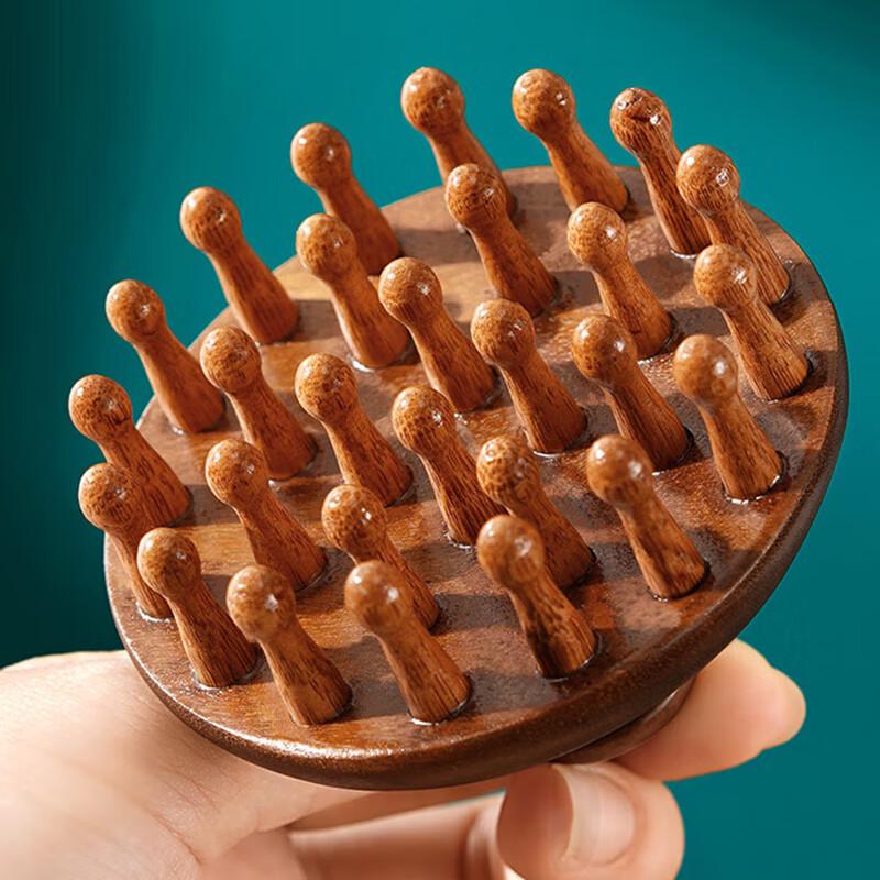 Creative Art Gold Silk Sandalwood Round Massage Comb