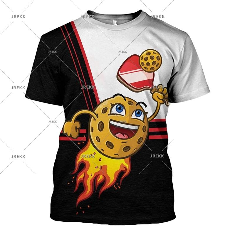Pickleball Sport Funny T-shirt For Men Women Trend 3d Print Short Sleeve Oversized