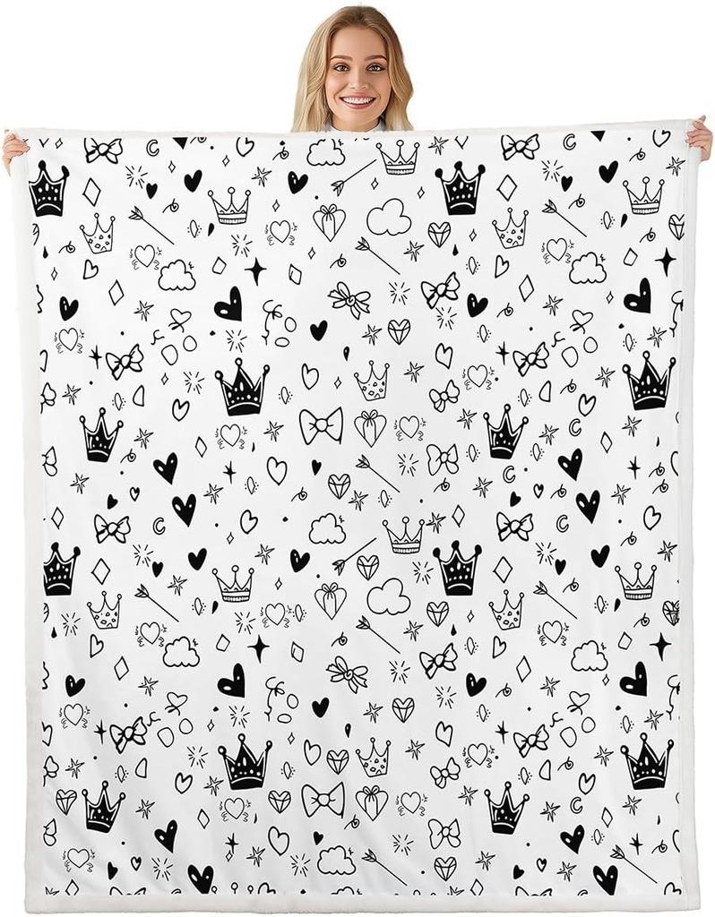 Airplane Pattern Blanket Soft Fleece Throw Kids Room Decor Aviation Theme Baby Gift Home Decoration