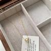18K Gold-Plated Sterling Silver Fortune Bead Necklace - Luxury Laser Carved Women's Clavicle Chain