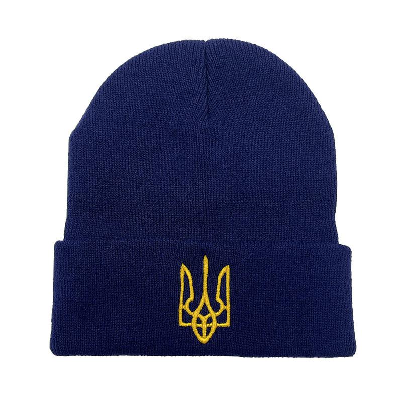 

Knit Hat With Breathable Warmth For Winter Outdoor Activities Темно-синій
