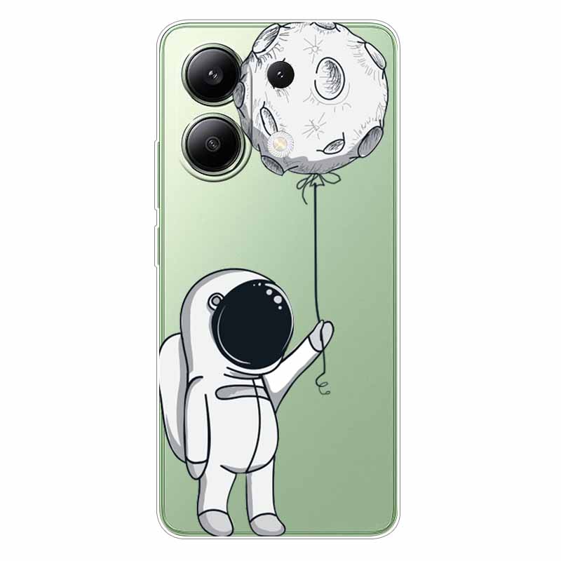 For Xiaomi Redmi Note 13 4G Case TPU Clear Soft Cute Girl Paint Cover For Redmi Note 13 4G Case Note13 Transparent Silicone