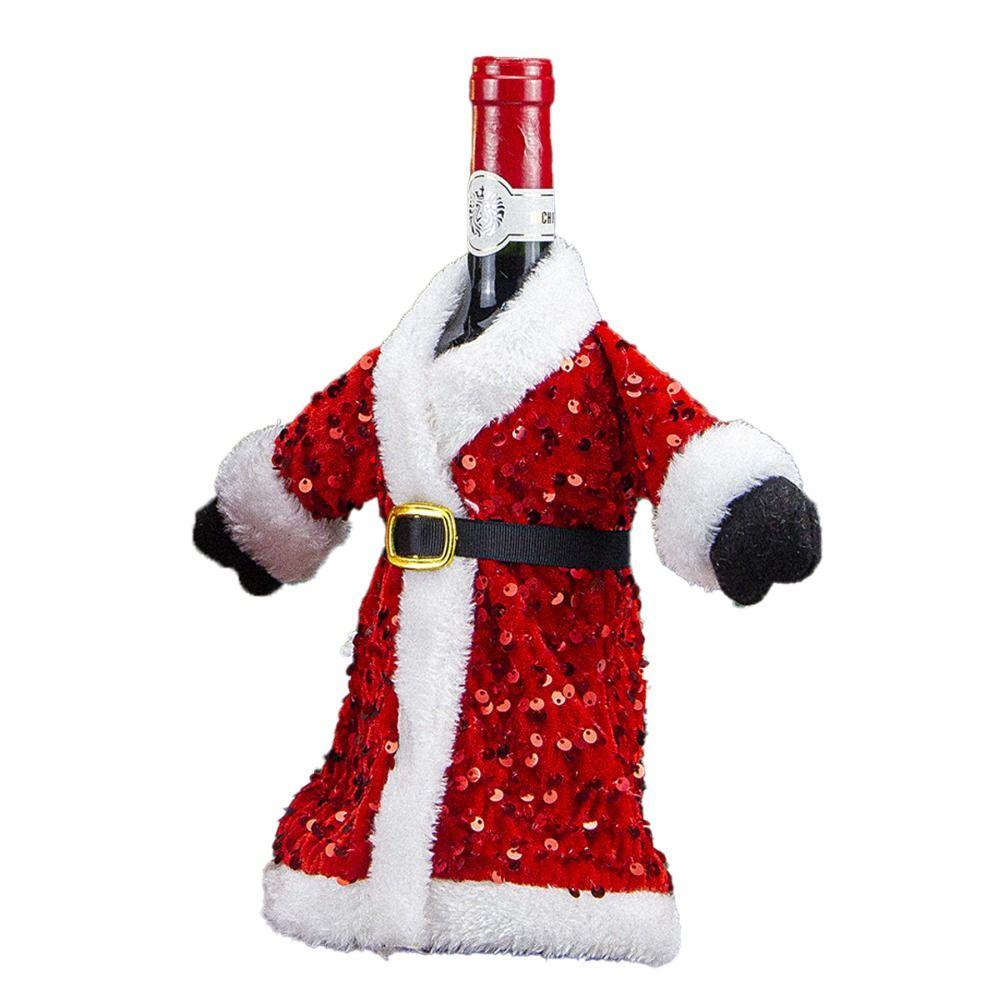 New Sequined Wine Bottle Covers Plush New Year Christmas Decoration Party Decor Dust-proof Table Decor