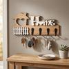 Rustic Wall-Mounted Key Holder 4 Hooks Key and Accessory Hanger Wooden Crafts Wall Hooks  Office