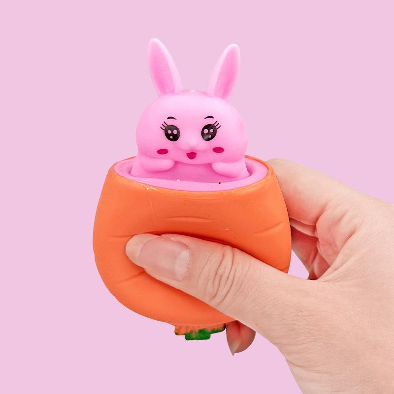 

Морковь Щипок Редис Кролик Сжимаемая чашка для вентиляции и снятия стресса Забавная игрушка для снятия стресса