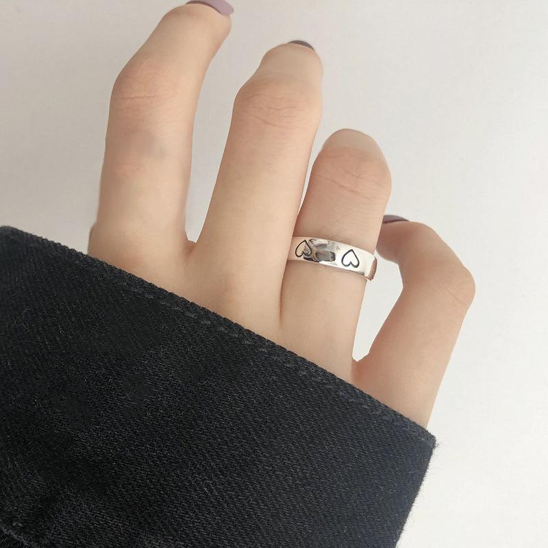 Adjustable Oil Drip Love Glossy Ring Niche Premium Sense Personality Versatile Stackable Women's Index Finger Fashion Ring