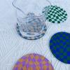 Waterproof Checkerboard Acrylic Coaster Non-Slip Drinks Placemat Durable Retro Cup Mat  Home
