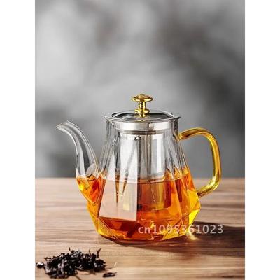 Tetera de Vidrio con Infusor Resistente al Calor Café para Flor Hierbas Recipiente Vajilla Taza de Té Olla de Vidrio Transparente Tetera Casera Té