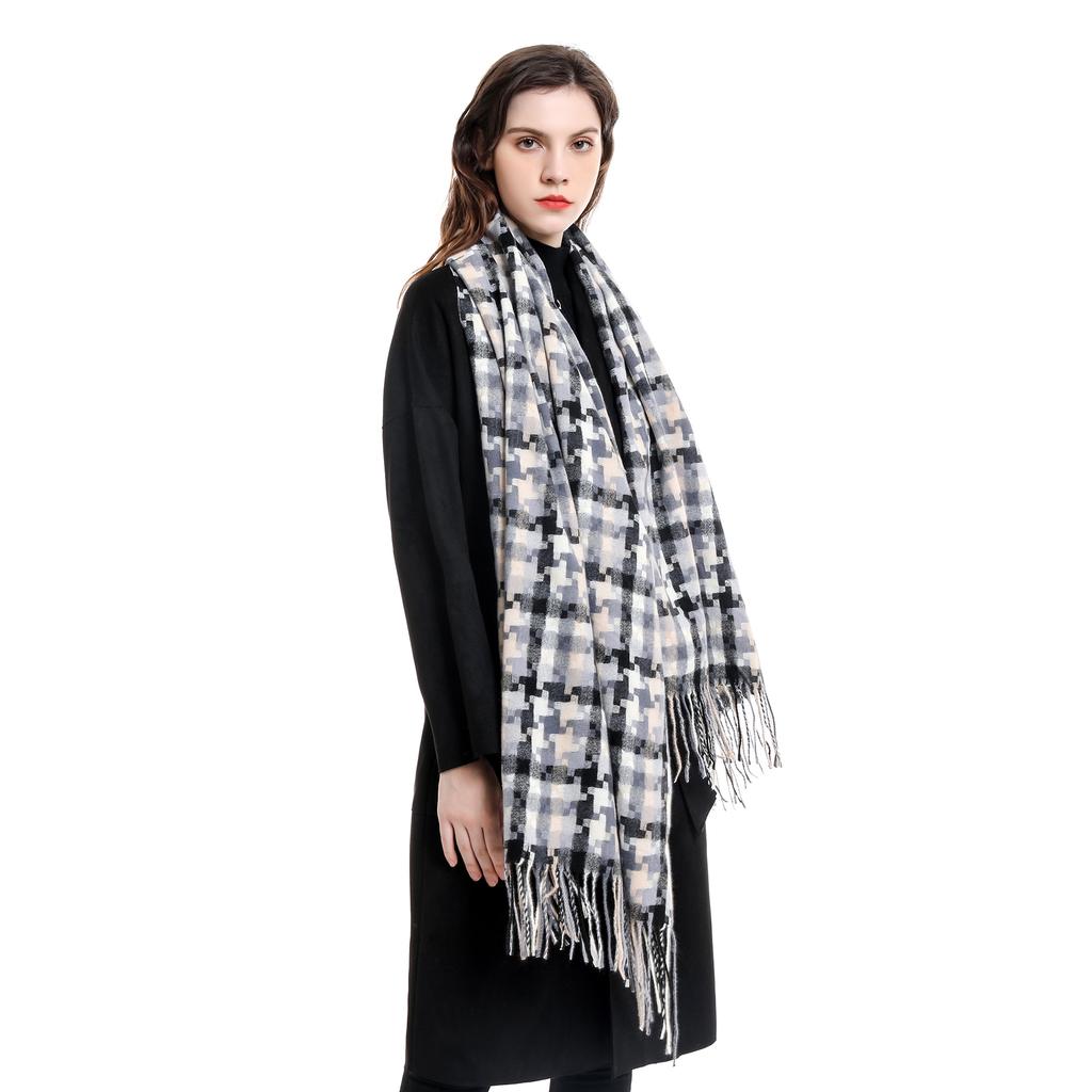 Retro Scarf Plaid Scarf Warm Autumn and Winter Imitation Cashmere New